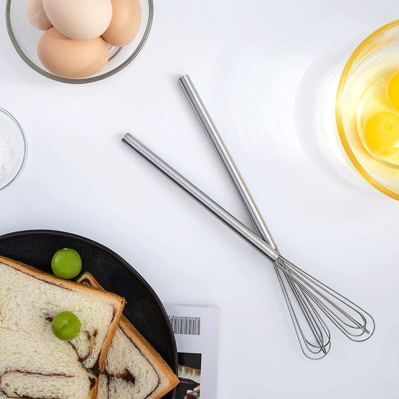 TAFOND Mini Whisk, Stainless Steel Skinny Small Whisk Egg Beater for Blending, Whisking, Beating, or Stirring - Image 3